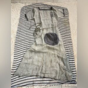 Franco Ferrari scarf shawl made in Italy modal cashmere 70”x48” dress print grey